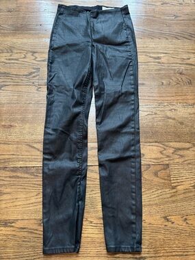 Rag & Bone Black Coated Skinny Jeans Medium Faux Leather Ankle Zip Pants
